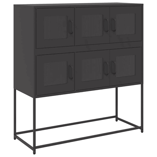 Aparador - Bufete - Móvei de apoio 100,5x39x107 cm aço laminado a frio preto pt2292