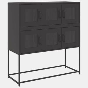 Aparador - Bufete - Móvei de apoio 100,5x39x107 cm aço laminado a frio preto pt2292
