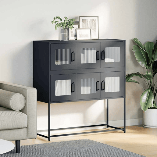 Aparador - Bufete - Móvei de apoio 100,5x39x107 cm aço laminado a frio antracite pt2261