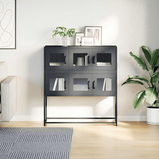 Aparador - Bufete - Móvei de apoio 100,5x39x107 cm aço laminado a frio antracite pt2261