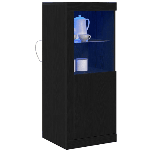 Aparador - Bufete - Móvei de apoio LED Preto 41 x 37 x 100 cm Madeira processada pt4179