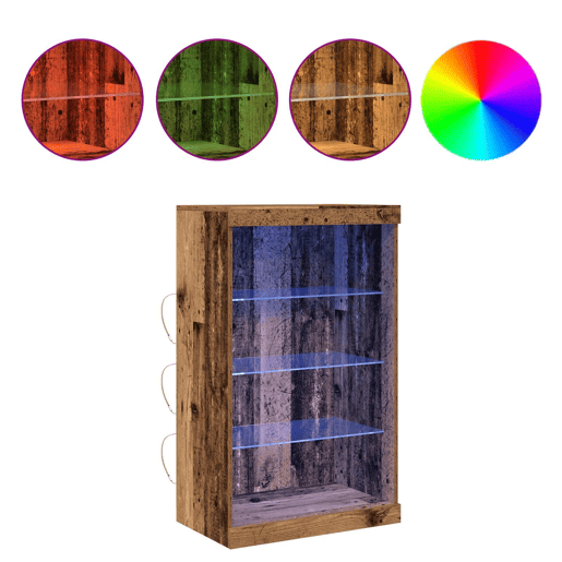 Aparador - Bufete - Móvei de apoio LED Madeira antiga 60,5 x 37 x 100 cm pt4165