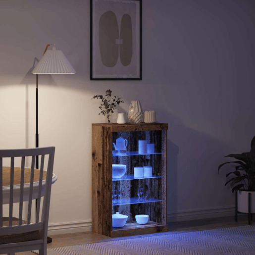 Aparador - Bufete - Móvei de apoio LED Madeira antiga 60,5 x 37 x 100 cm pt4165