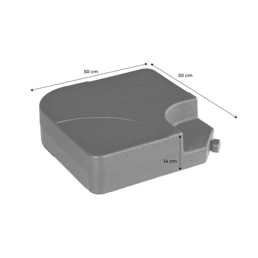 Base com peso para guarda-sol, 120L Preto - 50x50x11.5 cm