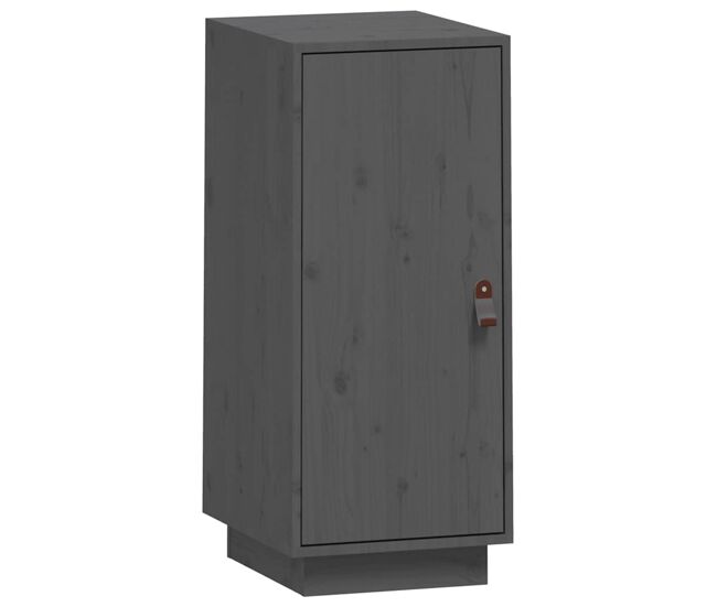 Aparador - mueble de almacenamiento de madera maciza de pino gris 34x40x75 cm es3966