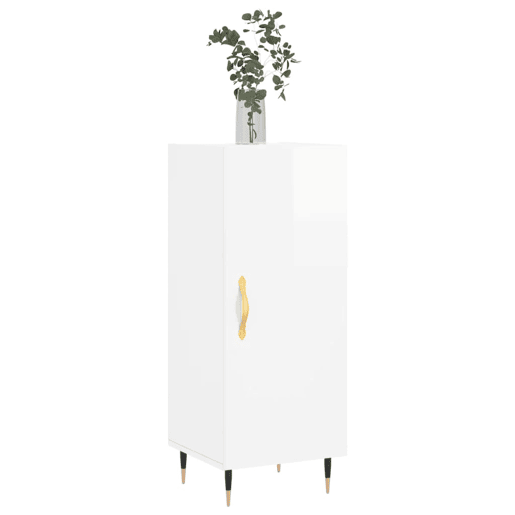 Aparador - Bufete - Móvei de apoio 34,5x34x90 cm madeira processada branco brilhante pt2538