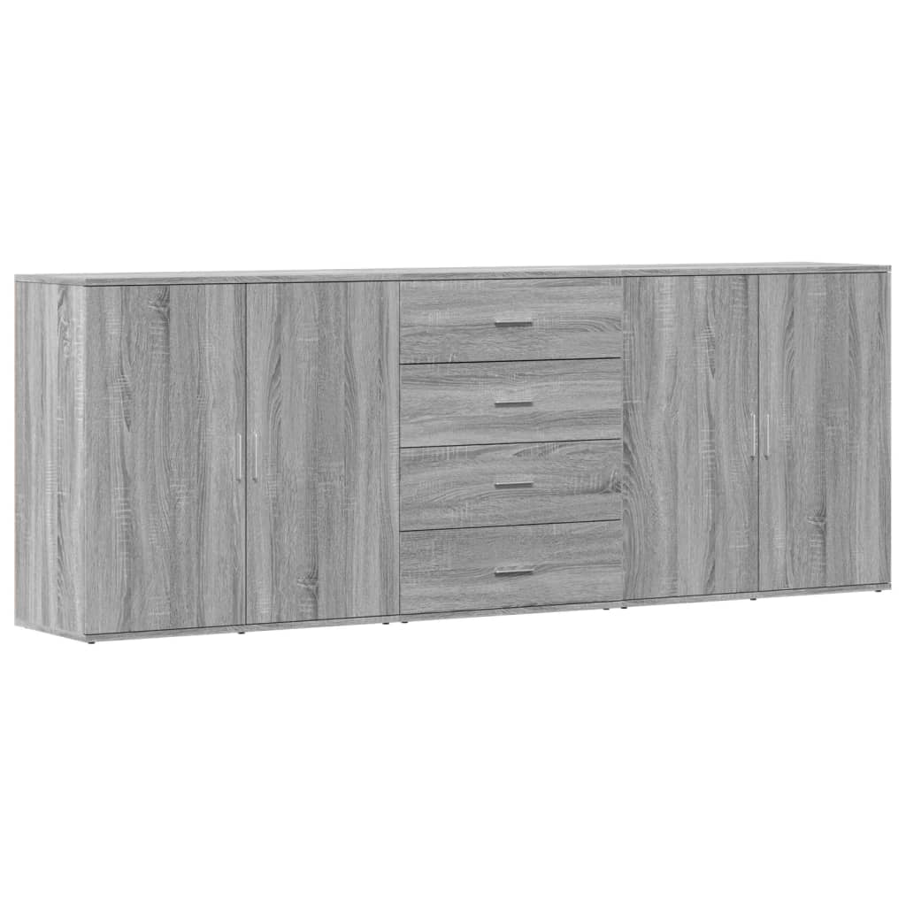 Aparador - Mueble de almacenamiento 3 uds 79 Roble/ Gris