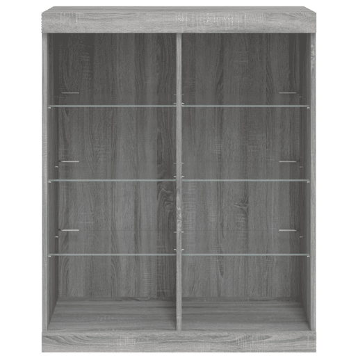 Aparador - Bufete - Móvei de apoio com luzes LED 81x37x100 cm cinzento sonoma pt1992
