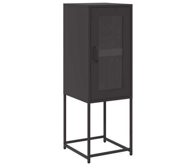Aparador - mueble de almacenamiento de acero laminado en frío negro 36x39x107 cm es2299