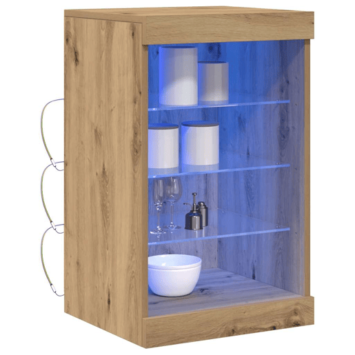 Aparador - Bufete - Móvei de apoio LED Carvalho Artesanal 41 x 37 x 67 cm pt4192