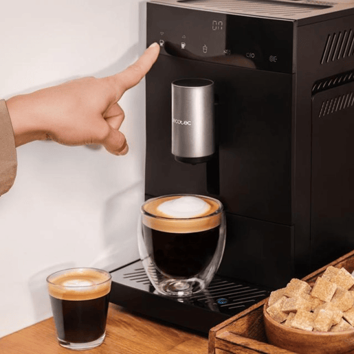 Máquina de café mega-automática compacta Cecotec 19 Bares, Sistema Thermoblock, Grão recém-moído com Plug&Play