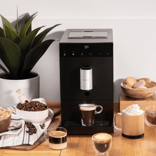 Máquina de café mega-automática compacta Cecotec 19 Bares, Sistema Thermoblock, Grão recém-moído com Plug&Play