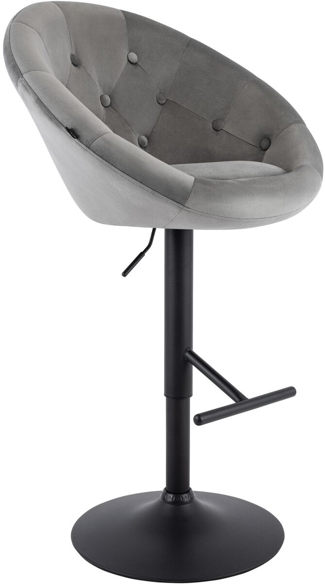 Taburete de bar london de terciopelo gris 57x65x66 cm