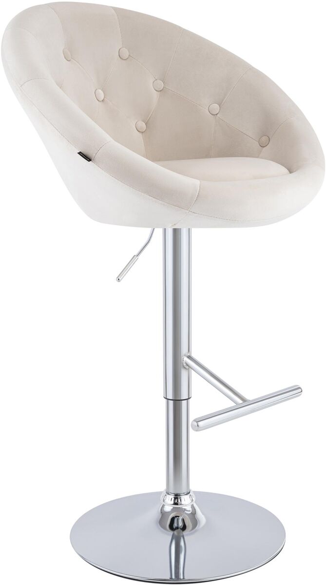 Taburete de bar london de terciopelo crema 57x65x66 cm