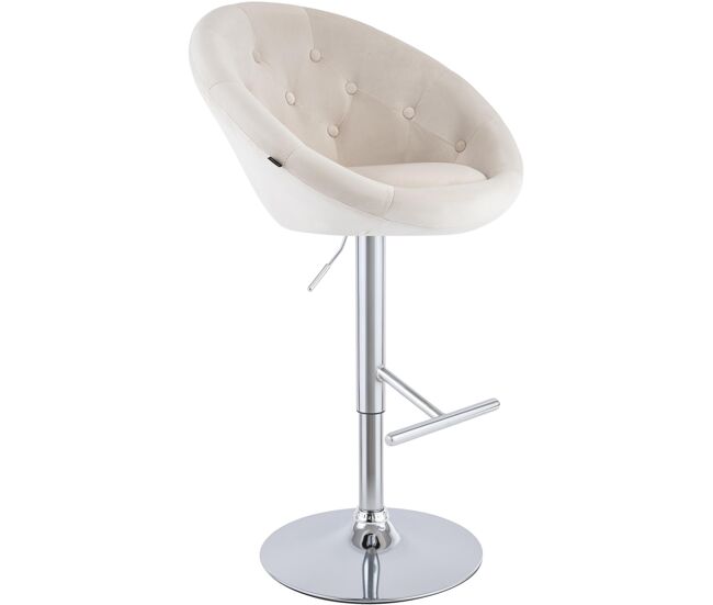 Taburete de bar london de terciopelo crema 57x65x66 cm