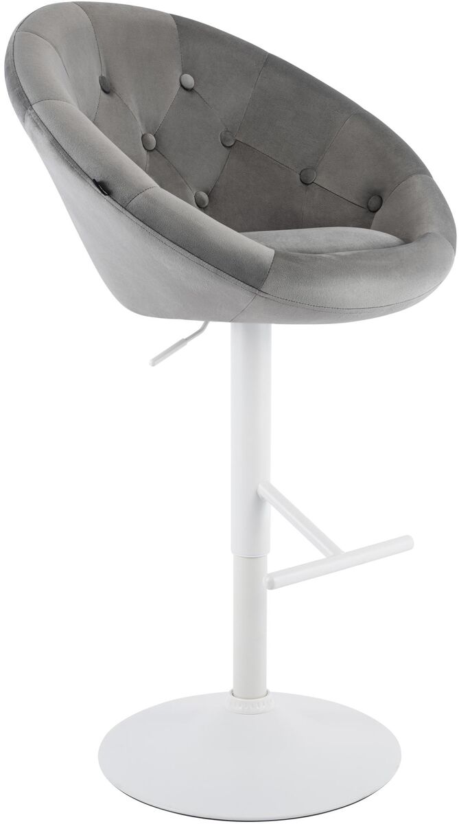 Taburete de bar london de terciopelo gris 57x65x66 cm
