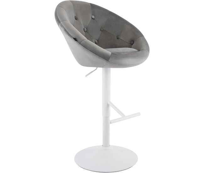 Taburete de bar london de terciopelo gris 57x65x66 cm
