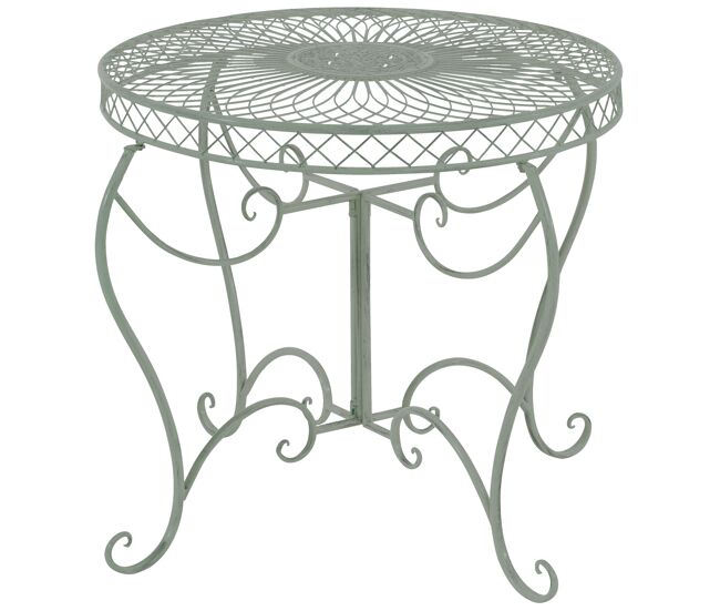 Mesa de jardin sheela metal verde antiguo ø 90 cm