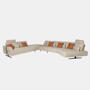 Sofá chaise longue relax modular direito 5 lugares tecido areia Angel Cerdá