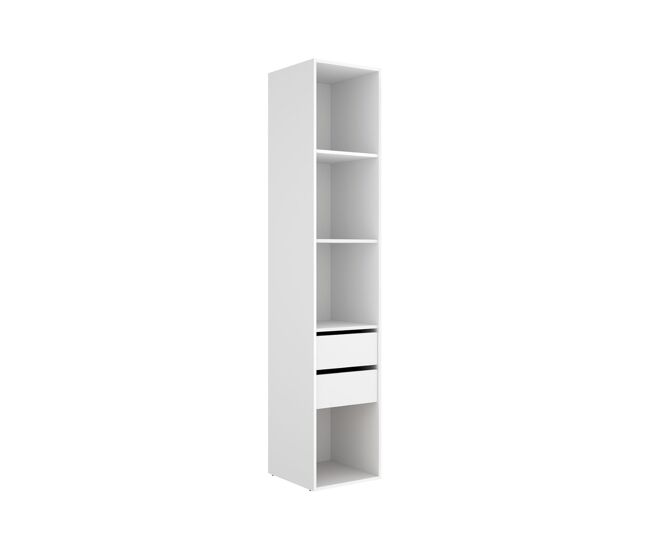Armario vestidor suit con trasera reversible blanco/natural 205x39,5x45 cm