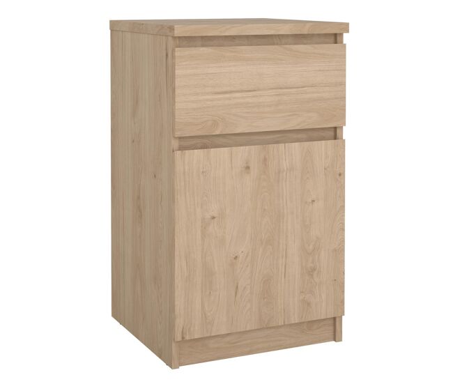 Mesita de Noche , Mesa Auxiliar Sil Oak con 1 Puerta y 1 Cajón,Color Jackson Hickory, 41 x 40 x 70 cm