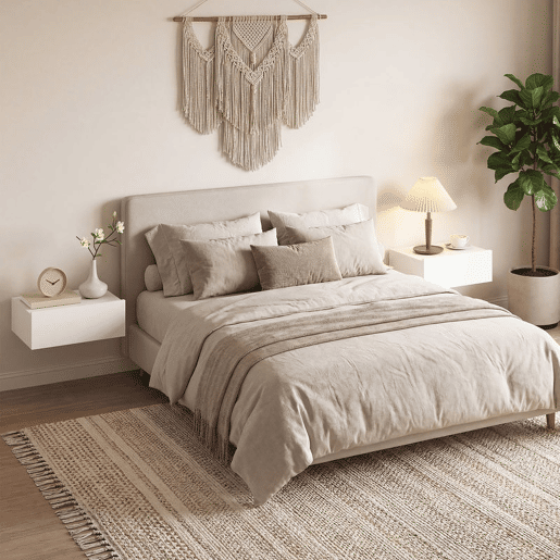 HOMCOM Conjunto de 2 Mesas de Cabeceira de Parede, Mesas de Cabeceira Flutuantes com 1 Gaveta, Estilo Moderno, Mesas Auxiliares para Quarto, Casa, Design Simples, 40x30x15 cm, Branco
