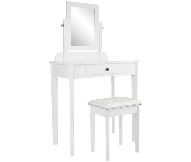 Tocador velia madera blanco 42x73x130 cm