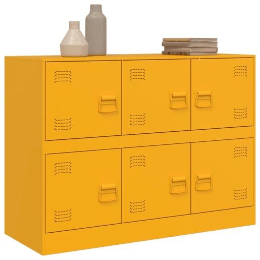 Aparador - Bufete - Móvei de apoio 99x39x73 cm aço amarelo mostarda pt2194