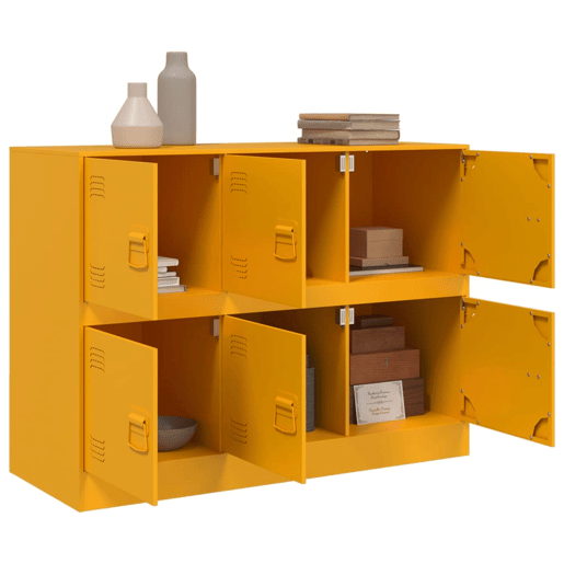 Aparador - Bufete - Móvei de apoio 99x39x73 cm aço amarelo mostarda pt2194