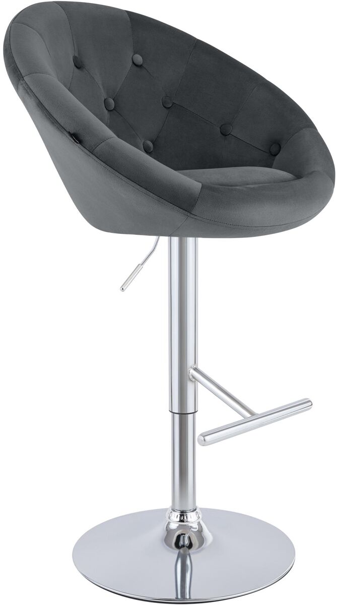 Taburete de bar london de terciopelo gris oscuro 57x65x66 cm