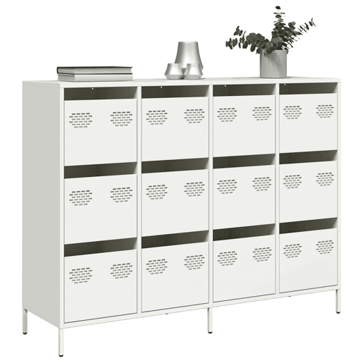 Aparador - Bufete - Móvei de apoio 135x39x103,5 cm aço laminado a frio branco pt2276
