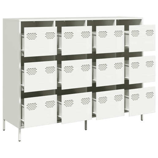 Aparador - Bufete - Móvei de apoio 135x39x103,5 cm aço laminado a frio branco pt2276