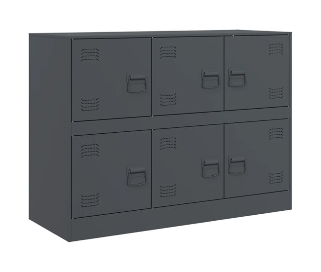 Aparador - mueble de almacenamiento de acero antracita 99x39x73 cm es2204