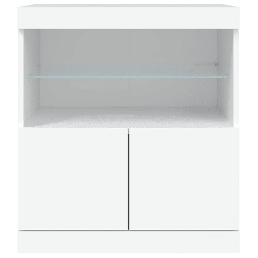 Aparador - Bufete - Móvei de apoio com luzes LED 60x37x67 cm branco pt1936