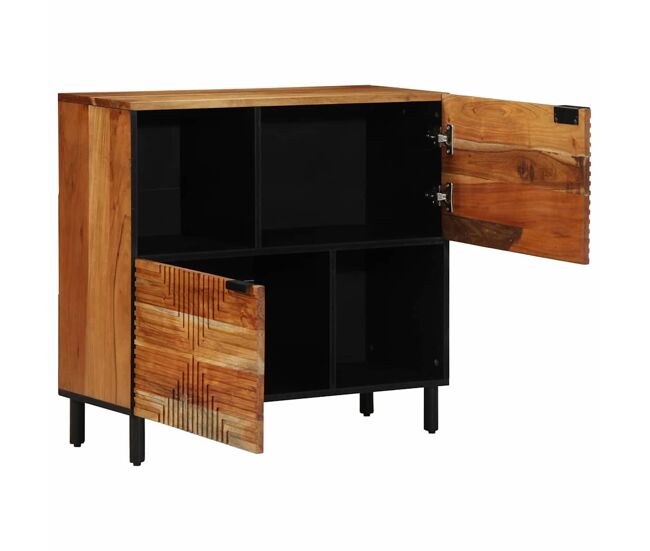 Aparador - mueble de almacenamiento natural 80 x 33,5 x 75 cm madera de acacia sólida es4785
