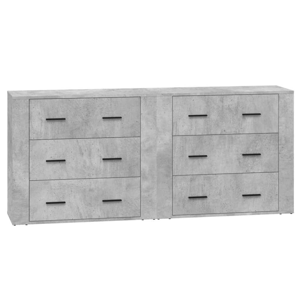 Aparador - Mueble de almacenamiento 2 uds 80 Gris