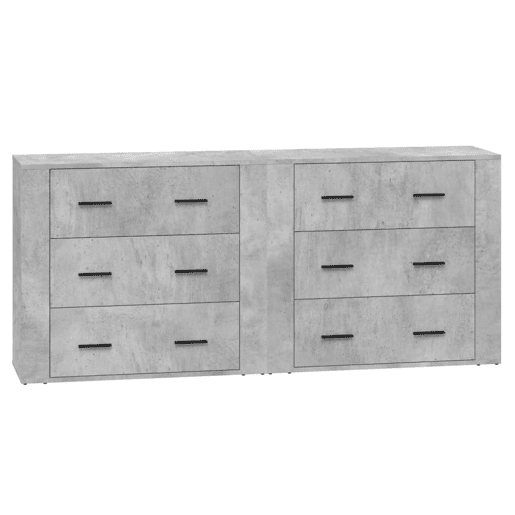 Aparadores - Bufetes - Móveis de apoio 2 pcs derivados de madeira cinzento cimento pt5121