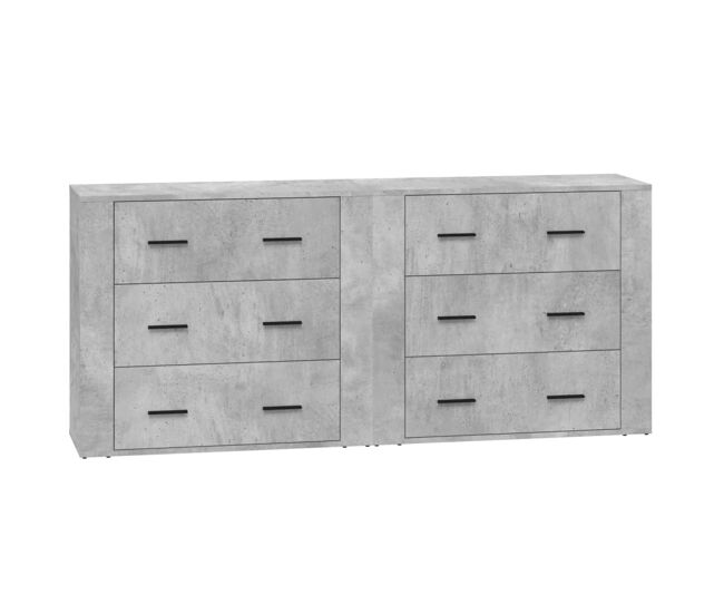 Aparador - muebles de almacenamiento 2 uds madera contrachapada gris hormigón es5121