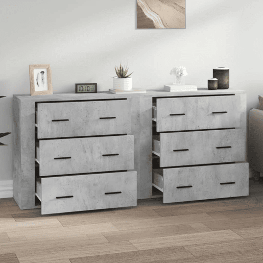 Aparadores - Bufetes - Móveis de apoio 2 pcs derivados de madeira cinzento cimento pt5121