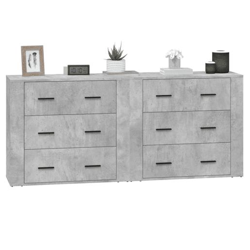 Aparadores - Bufetes - Móveis de apoio 2 pcs derivados de madeira cinzento cimento pt5121