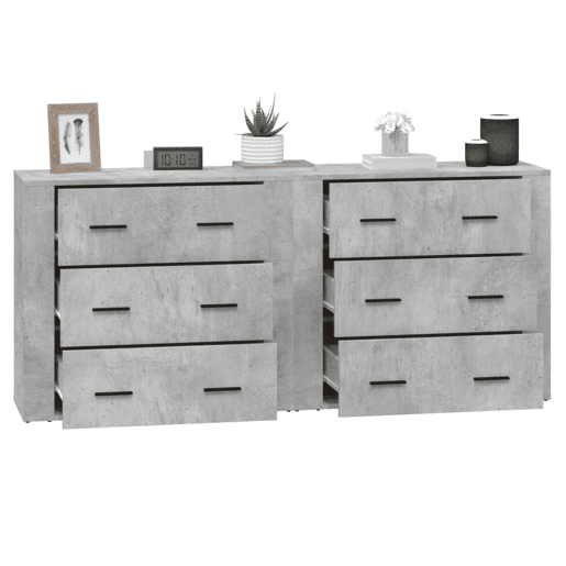 Aparadores - Bufetes - Móveis de apoio 2 pcs derivados de madeira cinzento cimento pt5121