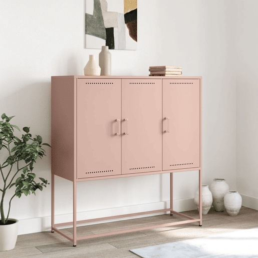 Aparador - Bufete - Móvei de apoio alto 100,5x39x107 cm aço rosa pt2358
