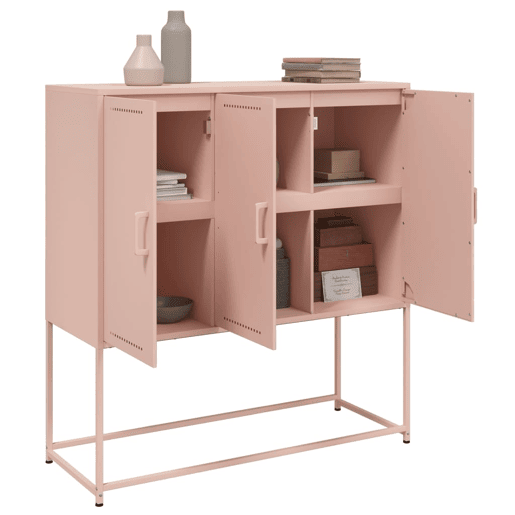 Aparador - Bufete - Móvei de apoio alto 100,5x39x107 cm aço rosa pt2358