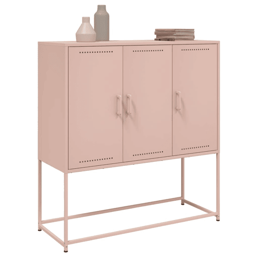 Aparador - Bufete - Móvei de apoio alto 100,5x39x107 cm aço rosa pt2358