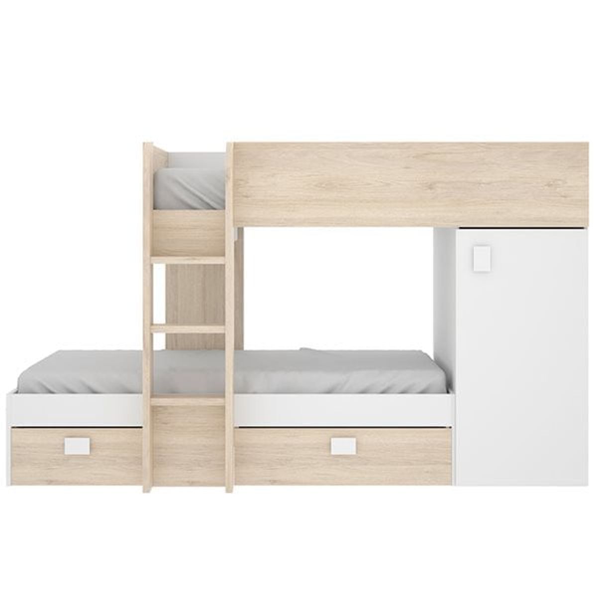 Cama move tren 2 opciones de montaje natural/blanco