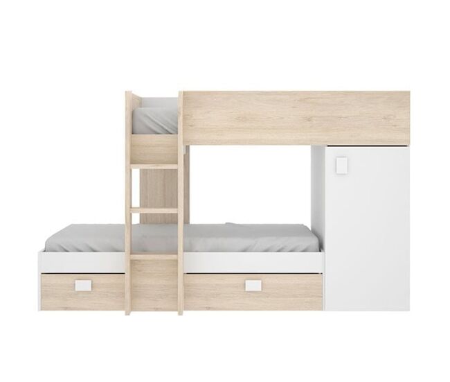 Cama move tren 2 opciones de montaje natural/blanco