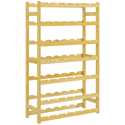 HOMCOM Garrafeira de Madeira para 42 Garrafas Garrafeira para Vinho de 7 Níveis para Cozinha Sala de Jantar, Bar 63x25x102 cm Madeira