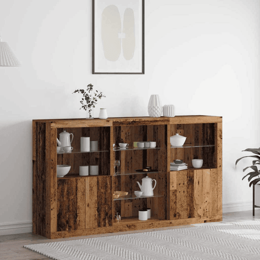 Aparador - Bufete - Móvei de apoio LED Madeira antiga 181,5 x 37 x 100 cm pt4155