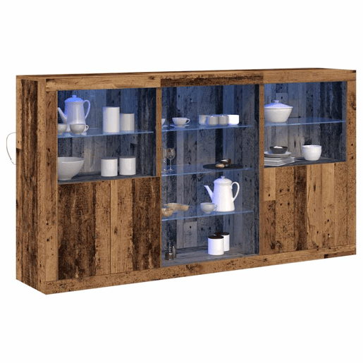 Aparador - Bufete - Móvei de apoio LED Madeira antiga 181,5 x 37 x 100 cm pt4155