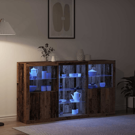 Aparador - Bufete - Móvei de apoio LED Madeira antiga 181,5 x 37 x 100 cm pt4155